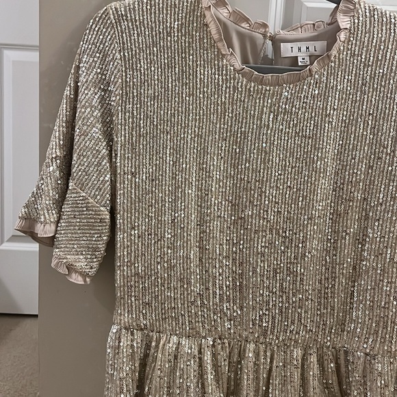 THML ruffle sequin peplum top - Picture 10 of 11